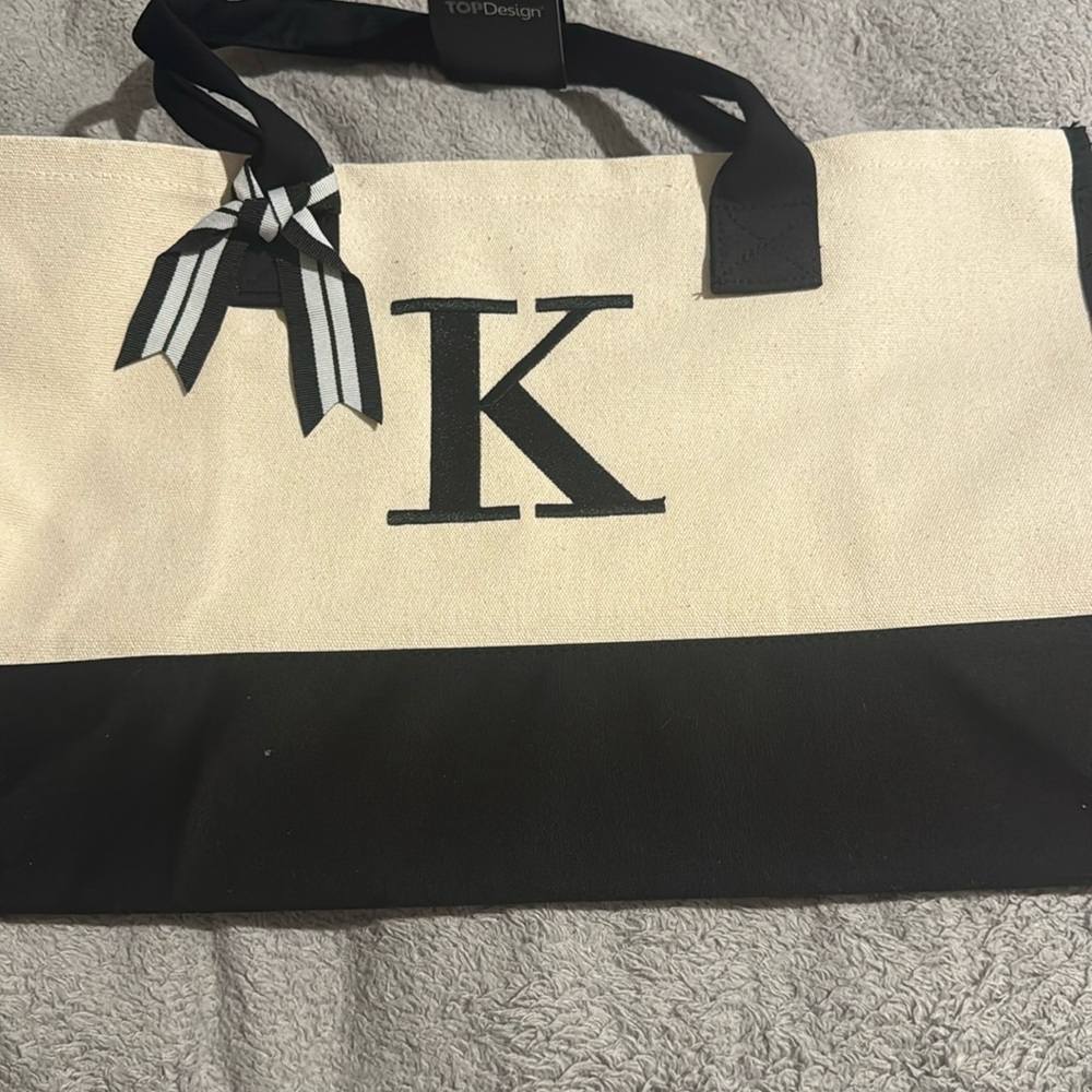 Letter K canvas tote bag